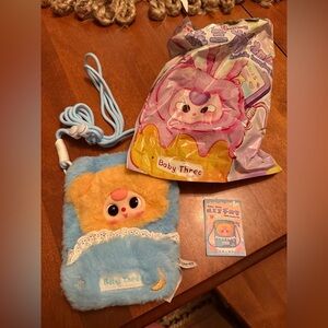 Blindbag Baby Three crossbody plush purse  opened and confirmed but new-so cute!